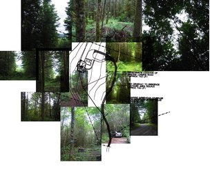 Collage of site photos overlaid on top of previous owner's site plan. Site was unoccupied when purchased.