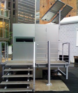 We were visiting our old stomping grounds, NYC, for a late summer vacation when I had the chance to stop by the MoMa for a show on prefabs. This little office / studio resonated greatly with me in terms of what it delivered in a small space. This would later inspire discussions about how we'd design my future studio/office space. The exhibit was an excellent education on the past, present and future of prefab.