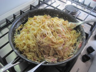 Pasta Carbonara - Photo 3 of 4 - The eggs will coagulate as they come into contact with the hot pasta so it is important to work quickly.