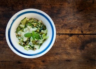 Summer Squash Salad - Photo 1 of 2 - Heidi's Summer Squash Salad with Parmesan and Pine Nuts.