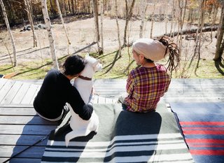 A Platform for Living - Photo 11 of 28 - Scenes from a weekend in the woods feature many .......Research products, including camping cookware and striped wool blankets.
