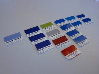 Color swatches were the starting point for the Kyle Blue rug.