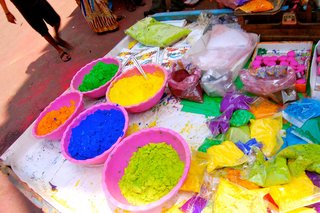 Touring India - Photo 19 of 27 - The Holi paints, sold in powder form, would later make their way from these tables onto my skin.