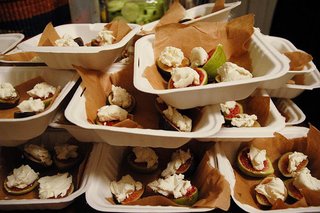 Maggie Wilson Events serves seasonal black figs with local goat cheese and balsamic glaze to enhance the exhibition experience.