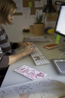 The designer at work.