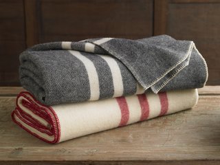 The Striped Wool Blanket is woven from dense, cozy wool, courtesy of Canadian sheep.