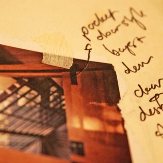A pocket door detail from Chicken Point Cabin, a Kundig project we had the opportunity to visit with the whole family.