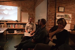 Halbrecht answers questions after screening the video. Photo by Søren Schaumburg.