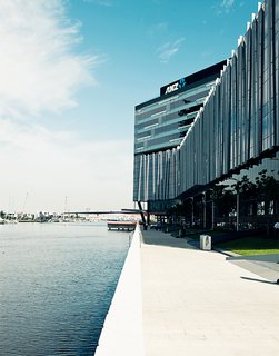 Exploring Melbourne, Australia - Photo 9 of 25 - The headquarters of ANZ Bank are one of the big commercial anchors of the Docklands neighborhood. Its riverside location and large campus make it a fine addition to the rapidly developing part of town.