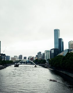Exploring Melbourne, Australia - Photo 24 of 25 - The Yarra River cuts right through town, as seen from this view from Swanston Bridge.