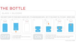 The bkr Bottle - Photo 4 of 4 - The protective silicone covering slips on and off of the bottle and is dishwasher-safe.