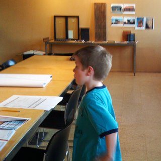 Jack checks out the plans and paperwork in advance of our meeting at Olson Kundig Architects. He's always been passionate about engineering and design and has been a frequent participant in the entire process.
