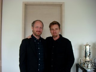 Mike Mills and Ewan McGregor at the St. Regis Hotel in San Francisco, where the interview took place.