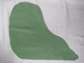 Cut out Jabba (you'll have two identical pieces of fabric).