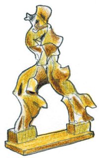1913<br><br>Boccioni completes his sculpture <br><br>Unique Forms of Continuity in Space.