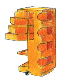 1970<br><br>0Joe Colombo designs Boby Storage Trolly.