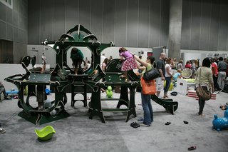 Kids and parent gave Gregg Fleishman's Playgoda a spin at Dwell on Design 2010. Fleishman will have another structure on display this year.