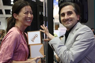 Dwell's Alli Takido and Michael Sylvester with the awards presented to the winners.