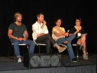 Fernando Gerscovich, Kevin Carney, Juan Gerscovich, and Jordan Kushins on stage at Dwell on Design.