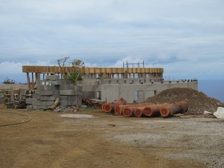 Here's a view of the Visitor Center under construction, in October 2010. You can see the shell of the original warden's station. Photo by Eduardo Villafrana/World Monuments Fund.
