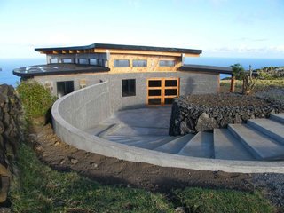 This is the main access ramp and front door of the completed center, looking east. Photo by Eduardo Villafranca, CONAF/World Monuments Fund.