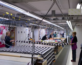 If the fabric passes, it is cut and rolled into bolts, ready for displaying in stores or turning into garments, bags, cushions, tablecloths, and other Marimekko products.