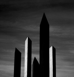 A moodier view of the towers.