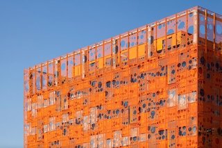 Gerald Parsonson's Favorite Buildings - Photo 1 of 8 - The orange facade of the Jakob + MacFarlane-designed Orange Cube in Lyon, France.