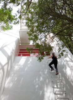 This Lake House Is a Living Piece of Architecture History - Photo 9 of 21 - There are many avenues from which one can descend the Douglas House, including staircases and ladders.