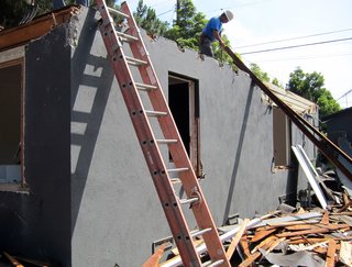 Dwell Home Venice: Part 5 - Photo 2 of 6 - The windows have been removed and most of the roof is now dismantled. Next the hardwood floors will be gently lifted.