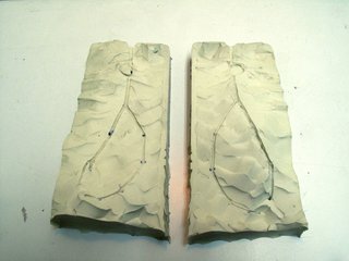 An initial mold is made of clay. This will be used to create a wax cast, which will then be used to create another mold, which will then be used to create a bronze cast—a replica of the original live specimen.