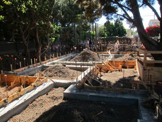 The concrete footings have cured and now preparations will begin for the concrete slab pour.