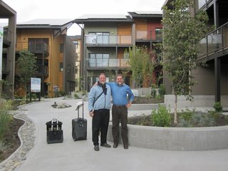 A Zero-Energy Community: Part 8 - Photo 5 of 7 - We had several green building luminaries stay overnight at zHome on their way through town, including David Johnston, author of Toward a Zero Energy House, and Alex Wilson, Editor-in-Chief of Environmental Building News. Here I wish David goodbye after he taught at the Built Green conference and at King County’s Government Confluence.