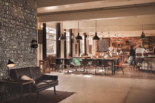 A view of the restaurant, Sæmundur í Sparifötunum, which serves fancy pub food made using local ingredients.