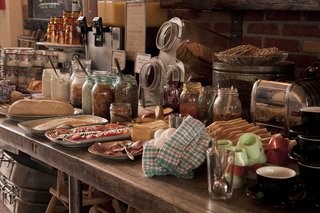 For an extra $10, your room can include breakfast—and the chance to graze at this very attractive buffet.