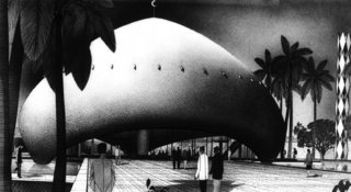 Detail of the mosque located within the University of Baghdad masterplan, both designed by Walter Gropius. It's presently not in use as a religious center to minimize political conflict between the Shiite and Sunni Muslim groups.<br><br>Walter Gropius, TAC (The Architects’ Collaborative) and Hisham A. Munir, University of Baghdad Campus, 1957-, Baghdad, Iraq.