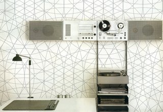 The graphic Rosace print which nicely complements, say, a Dieter Rams sound system.