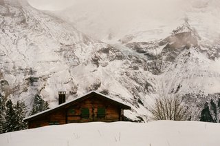 A cabin in Mürren, Switzerland, photographed by Emily Sullivan, as seen on the Free Cabin Porn tumblr.