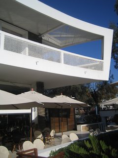 The most dramatic feature of the facade is the big swooping balcony on the second floor and the wonderful, deep shade that it provides from the hot Moroccan sun.