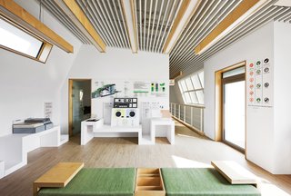 Smart GalleryThis second-floor gallery displays the green materials and technologies Unsangdong and Kolon built into the house. The two firms teamed up on the furniture design as well.