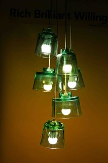 RBW's Bright Side Lights personifies a message of optimism through design and function. The cast glass pendants are durable, recyclable, and can be used as a hanging pendant lamp, or laid on their sides as a table lamp.