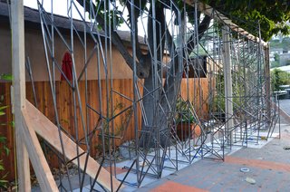 The Making of Screenplay: Part 7 - Photo 9 of 9 - Each steel profile is placed vertically upright and 14 inches apart from each other.