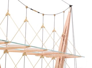 The structure uses engineering techniques commonly found in sailing and bridge building.