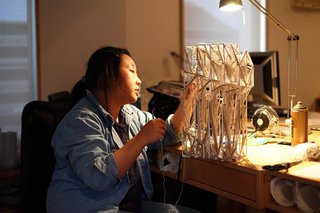 Our staff is finishing the physical model. The physical model is now being used outside in the field to understand the paths of the rope in each section. Photo by Clifford Ho.