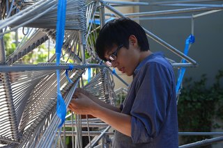 Our new intern hard at work. Photo by Clifford Ho.