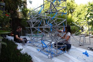 Our student volunteers working on a new module. Photo by Clifford Ho.