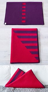 Snøhetta Gets Small-Scale with Røros-Tweed - Photo 2 of 2 - When folded a certain way, the blanket's pattern looks like the Snøhetta logo.