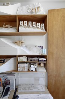 7 Incredible Home Offices of Designers and Architects - Photo 2 of 7 - The Anonymous office on the third floor holds a display of Storey’s beloved hand-made basswood and foam-core models.