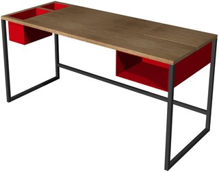 A clear desk, a clear mind—Ip's Innermix design features recessed cubbies to store office supplies so the desktop stays uncluttered. Dimensions are 60"W x 24"D x 29"H.