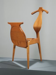 This Way, Gentlemen - Photo 3 of 4 - The chair's seat is on a hinge. When opened, it provides ample hanging space for trousers, shirts, ties, and more.